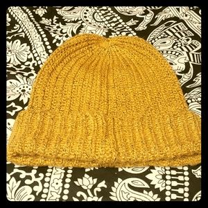 Yellow ribbed beanie